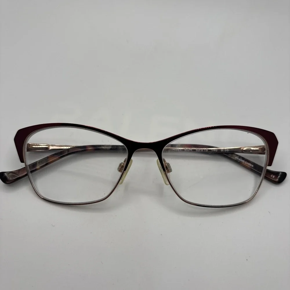 Tura R561 Burgundy Crystal Designer Eyeglasses Frame 53-15-140mm w/case